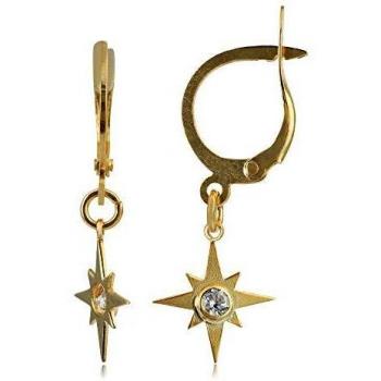 Pendientes de plata 925 bañados en oro con zirconita Estrella Polar de la marca Córdoba Jewels