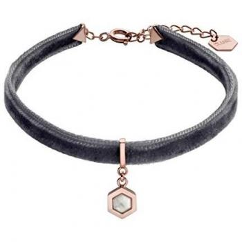 CLJ13001 Bracelet Amourette Velours Gris Rose D'Or