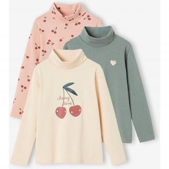 VERTBAUDET 4/5 Year Olds Rose Beige High-Neck Trio Set