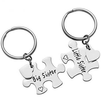 Zysta Duo Schlüsselanhänger BFF – Edelstahl Puzzle-Design in Silber