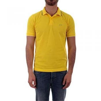 Polo Uomo Colore Giallo Small Stripe On Collar Sun 68 (A30106)