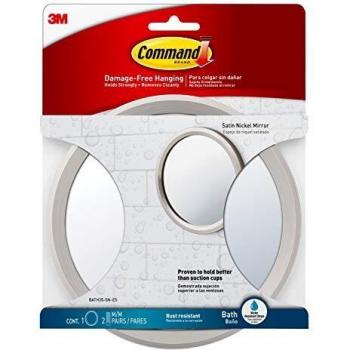 3M Command Badezimmer Spiegel mit Satin Nickel