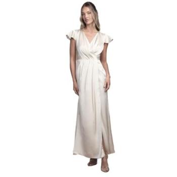 Coastline Chic Wrap Front Maxi Dress for Bridesmaids – Champagne