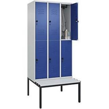 C+P Doppelstock-Spind Classic PLUS: 3‑Abteil‑Bank, 2120x900x815 mm, B 900 mm