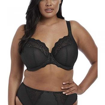 Elomi Women's Charley Stretch Lace Plunge Bra, Black, 38HH