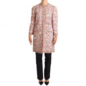 Dolce & Gabbana Multicolor Floral Print Silk Trench Coat Jacket