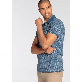 Herren Poloshirt von Bruno Banani, Allover-Muster, Größe S, blau
