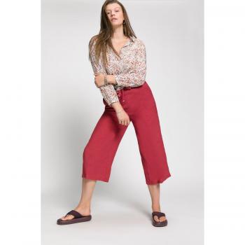 Culottes ampie in crêpe, cintura elastica, rosso, taglia 56, donna