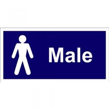Self-Adhesive Castle SS031SA Men’s Restroom Label, 200 × 100 mm Vinyl