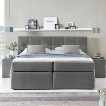 Boxspringbett Hellgrau 140x200 cm H3 mit 7-Zonen Taschenfederkernmatratze