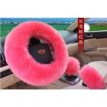 Universal Wool Fur Steering Wheel Cover with Gear Knob and Brake Handle