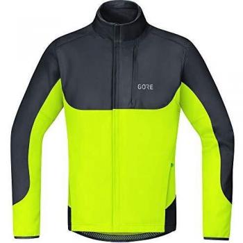 GIACCA DA CICLISMO GORE WEAR C5 WINDSTOPPER THERMO TRAIL PER UOMINI, NERO/GIallo NEON