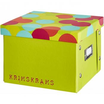Pappkarton Aufbewahrungsbox mit Deckel – 21 x 22 × 16 cm – Platzsparend für Krimskrams