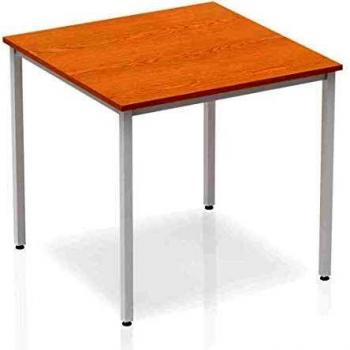 Impulse Straight Table 800 Oak Box Frame Leg Silver BF00127