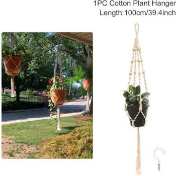 Cesta colgante de macramé