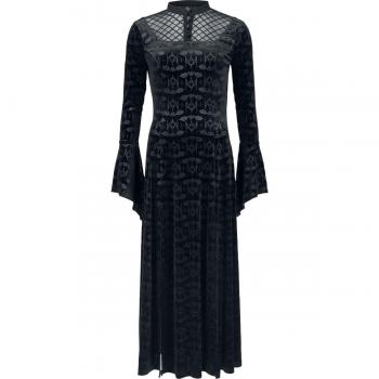 Ebon Wing Gothic Floor‑Length Dress