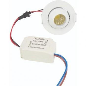 Mini LED Redondo 3W COB 45° con Control de Temperatura 6000K‑8000K