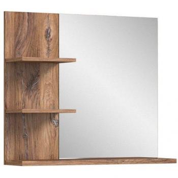 Inn.Furn Nando Badspiegel mit Regal, 80 x 70 cm, Flagstaff Eiche