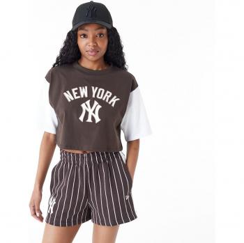T-shirt court New York Yankees 100% coton marron