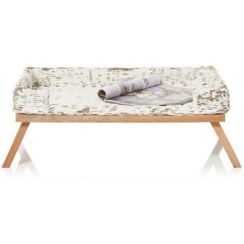 Impressionen Klapp-Tisch „Used‑Look“ – Rattan & Holz, Weiß