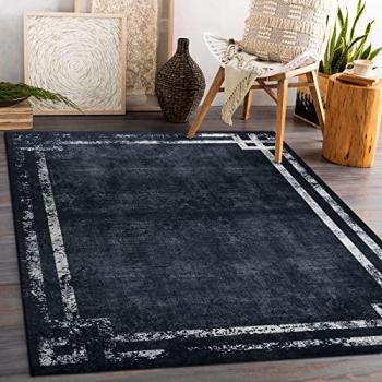 Anti‑Slip Vintage Washing Carpet by Andre – 80×150 cm (Black/White)