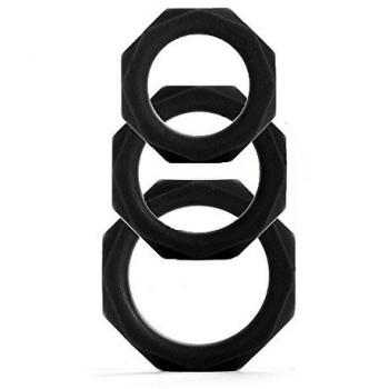 Schwarzes Octagon-Straßen-Ring Set – 3 Größen – Shots Toys
