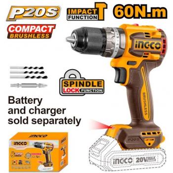 Trapano a Perno 20V Brushless senza Manico – Ingco CIDLI206021