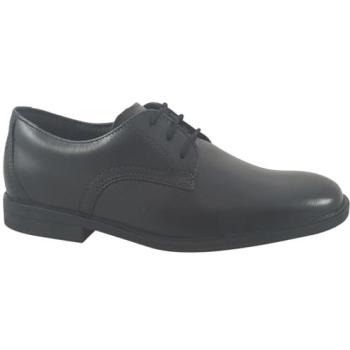 Clarks Jonwin Step Youth Derby Black Leather Shoe – 5.5 Wide Fit