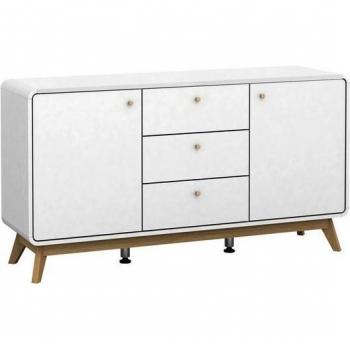 Cassie Commode 2 portes, 3 tiroirs – aggloméré blanc