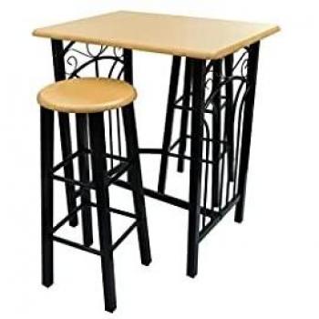 Contemporary Dining Set with Black MDF