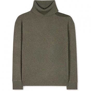 LUISA CERANO Grüner Rollkragenpullover mit Ausschnitten | 36