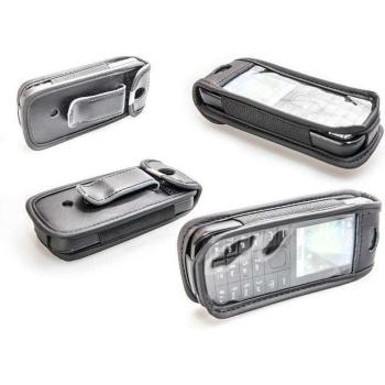 Étui de Protection Cuir Noir pour Nokia 112 avec Clip