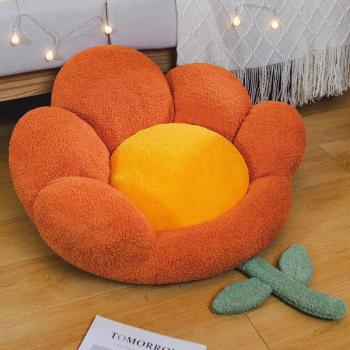 Mousse peluche blanche à fleurs – coussin lombaire antidérapant pour bureau