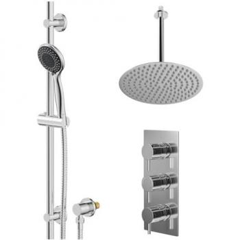 Circo 300mm Round Shower Head with Slide Rail Kit