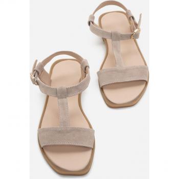 Beige ISSA Plus T‑Panel Suede Footwear (Size 38)