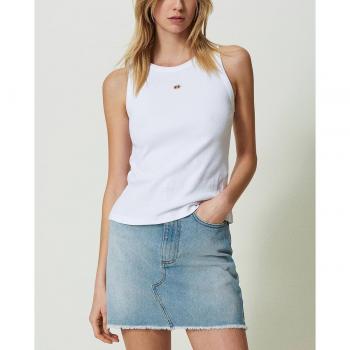 Top de punto acanalado Twinset para mujer