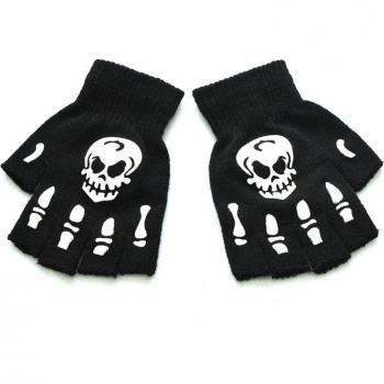 Gants demi-doigt « Squelette Lumineux d’Hiver »