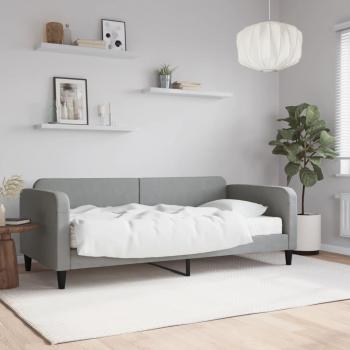 VidaXL Tagesbett 90x190 cm Hellgrau Stoff mit Matratze