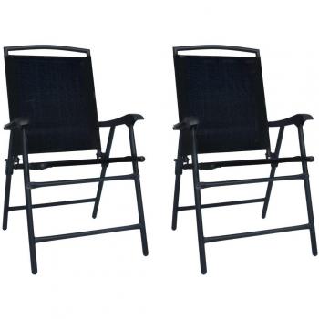 Opvouwbare Tuinstoelen 2 Stuks Textilene Zwart