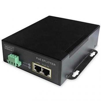 DIGITUS PoE++ Splitter (IEEE802.3af/at/bt) – Gigabit Ethernet, 12 V/7 A Ausgang, Terminalblock‑Klemmleiste