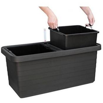 BERBERIS DUO Bewässerungscontainer in Anthrazit – 78x39x35 cm (Plastia 1909728024)