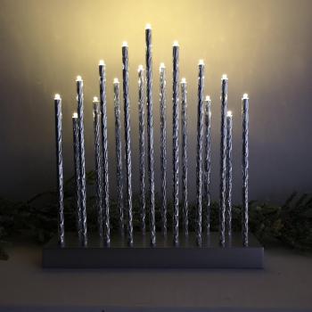 29cm Premier Aluminium Candlebridge with Warm White Lights