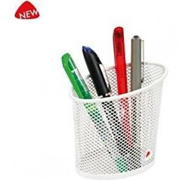 Pot à crayons design mesh blanc