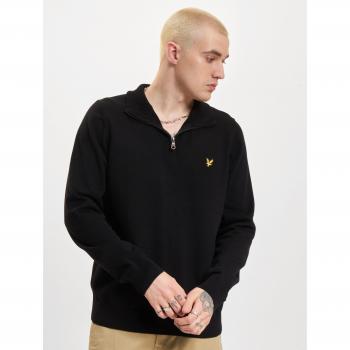 Lyle and Scott Jersey Negro para Hombre con Cierre Cuarto