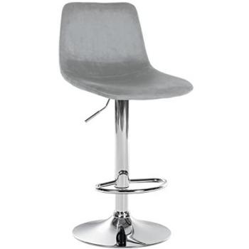 Sgabello Divo Velvet Grigio Cromo