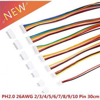 10 Sets Mikro JST 2,0 PH Stecker mit 300mm Drähten