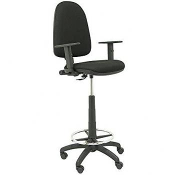 Taburete De Oficina Ayna Bali Negro Con Brazos Regulables