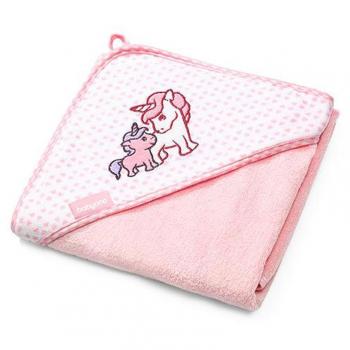 Babyono Asciugamano Bebè con Cappuccio in Bambù 100x100 Rosa