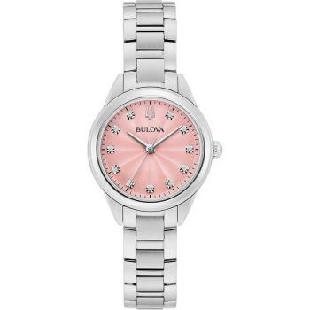 Bulova Sutton 96P249: Elegancia Rosa con Acero Inoxidable y Diamantes