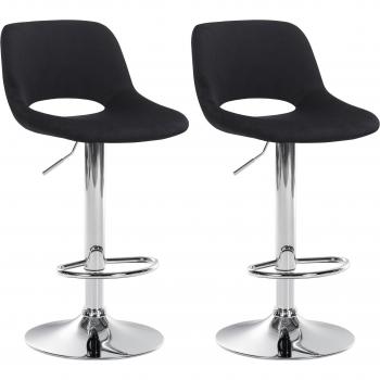 Silla alta de bar con soporte de terciopelo negro